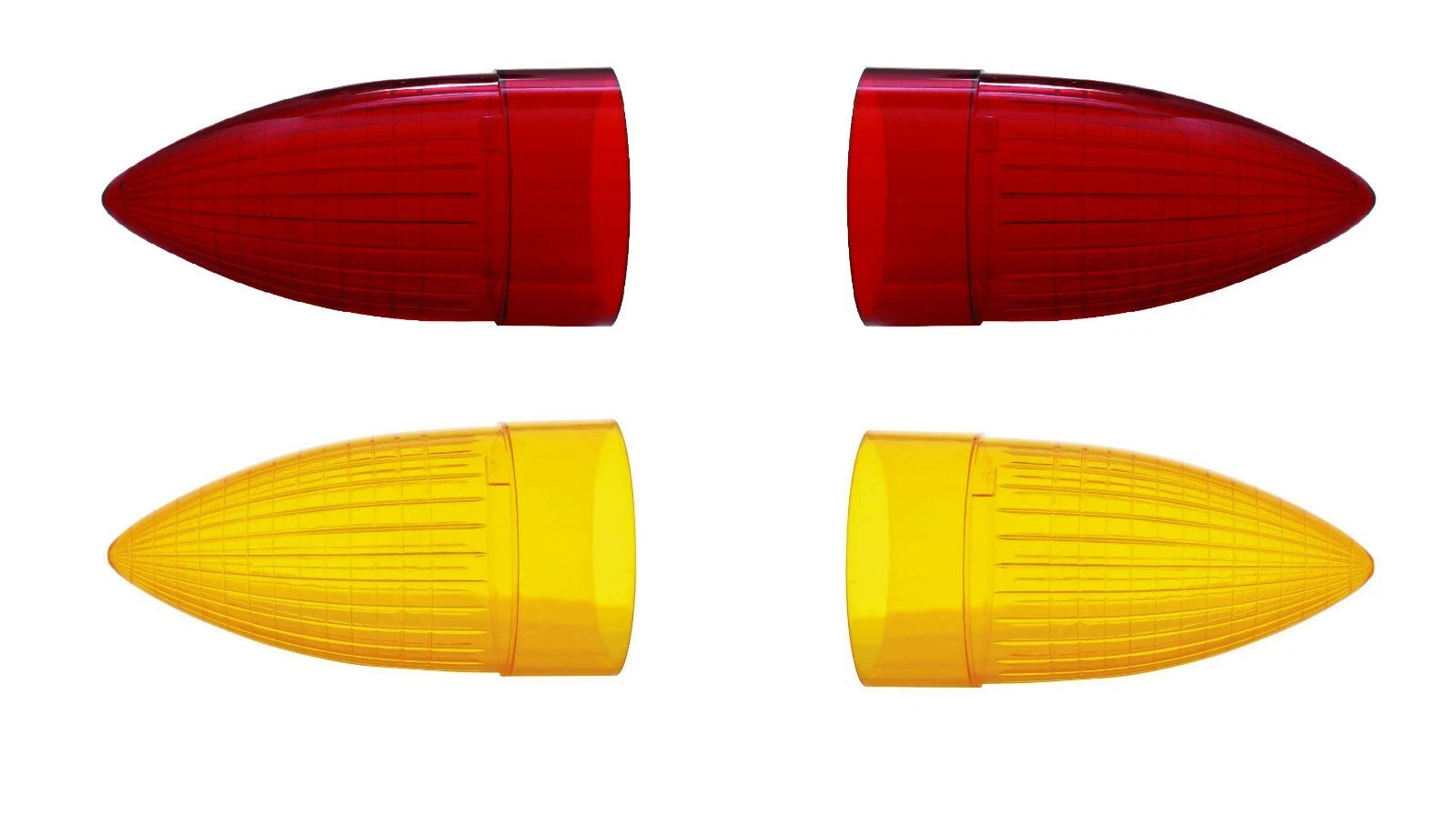 Pair Replacement Tail Light Lenses for 1959 Cadillac with Amber Red Set