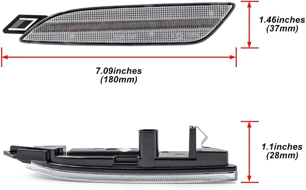 Amber LED Front Bumper Side Marker Light Clear Lens for Porsche Panamera (2014–2016)