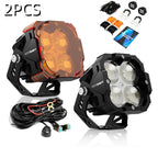2X 3" LED Off Road Light Bar Pod Flood Lamp for Jeep Truck SUV (2010–2023)