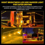 4X Watermelon Interior Dome Light Amber White Dual Revolution for Semi Trailer V