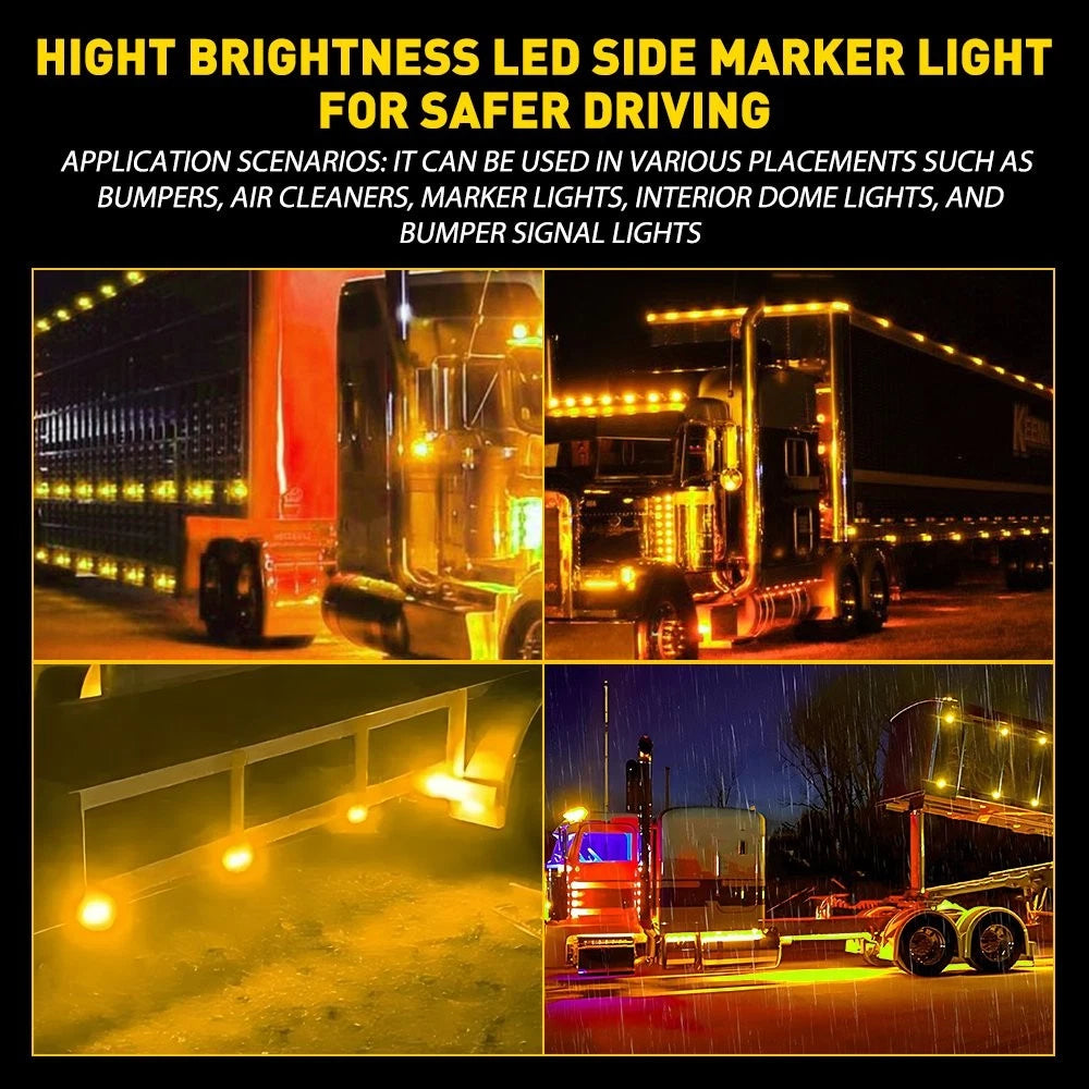 4X Watermelon Interior Dome Light Amber White Dual Revolution for Semi Trailer V