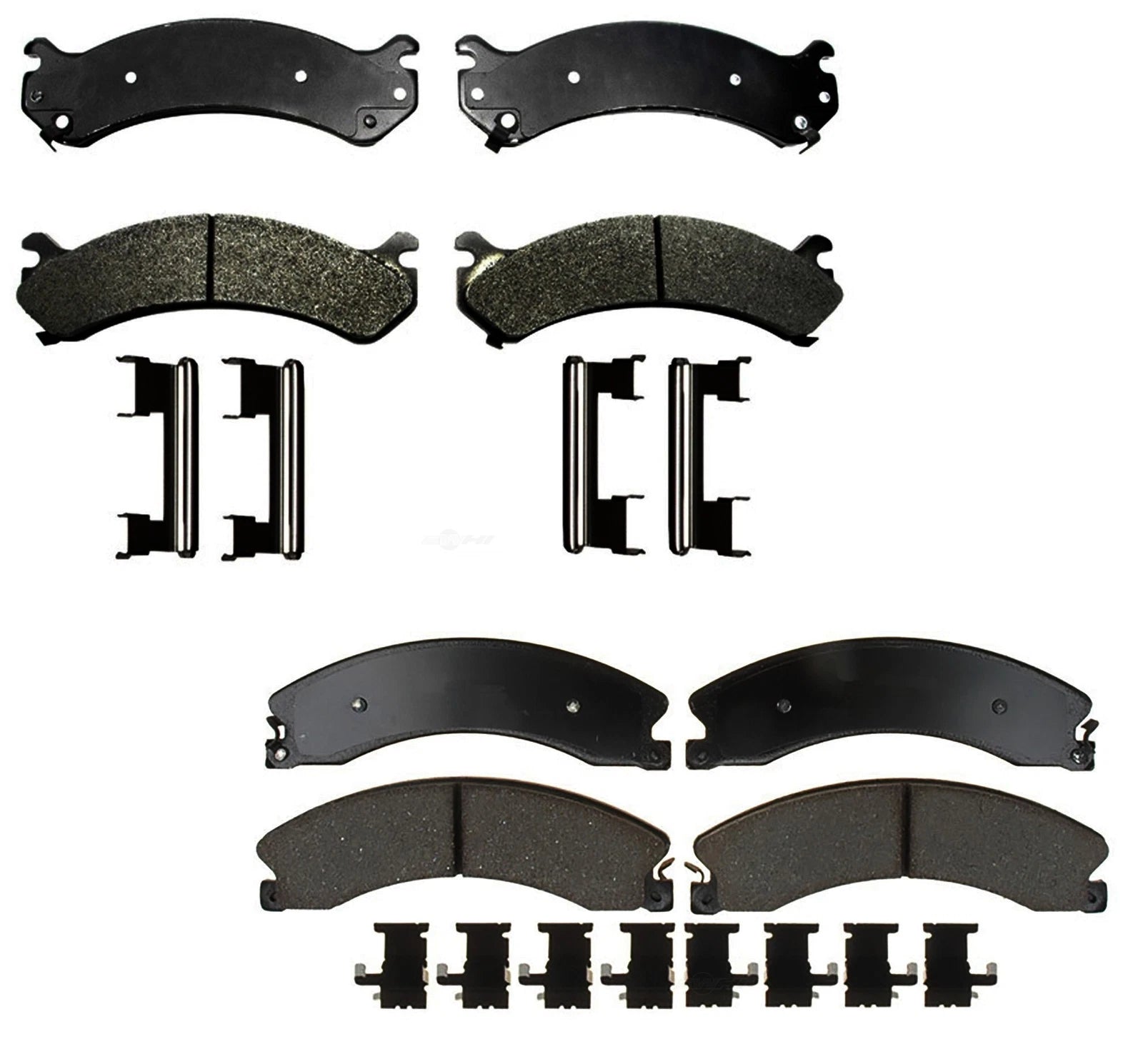 Set of 4 Semi-Metallic Brake Pads for Chevy GMC Savana 3500 (2010–2023)