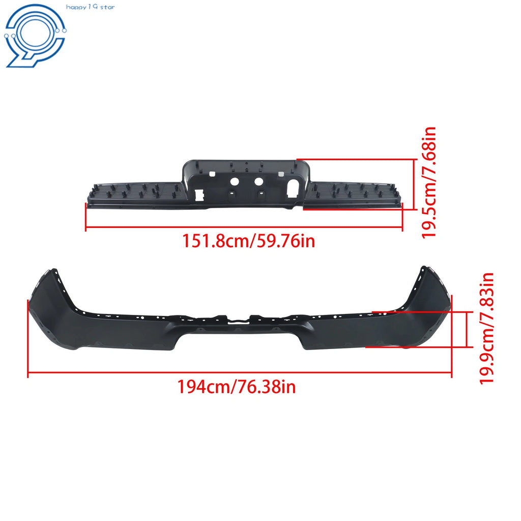 Steel Primered Rear Bumper Face Bar + Step Pad for RAM 2500 3500 (2019–2024)