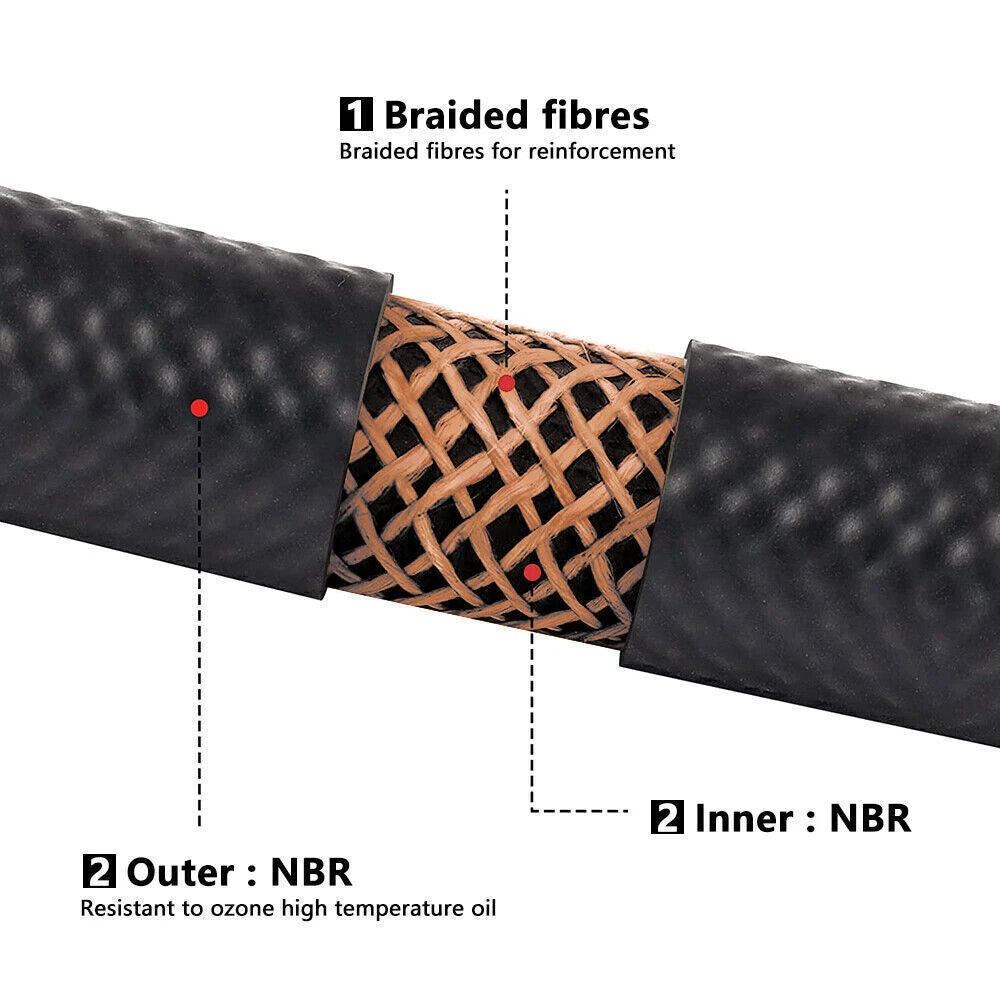3/8" Nitrile Rubber EFI Fuel Injection Line Hose Flexible Gas Line