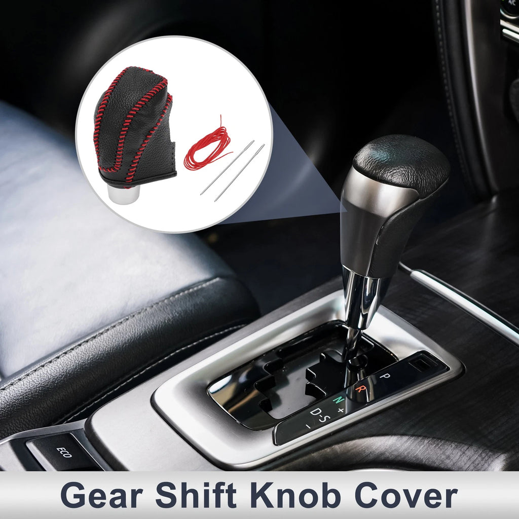 1 Pc Gear Shift Knob Cover for Subaru Impreza (2017–2023) Pebbled Black Red