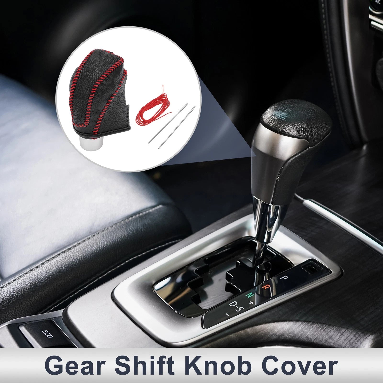1 Pc Gear Shift Knob Cover for Subaru Impreza (2017–2023) Pebbled Black Red