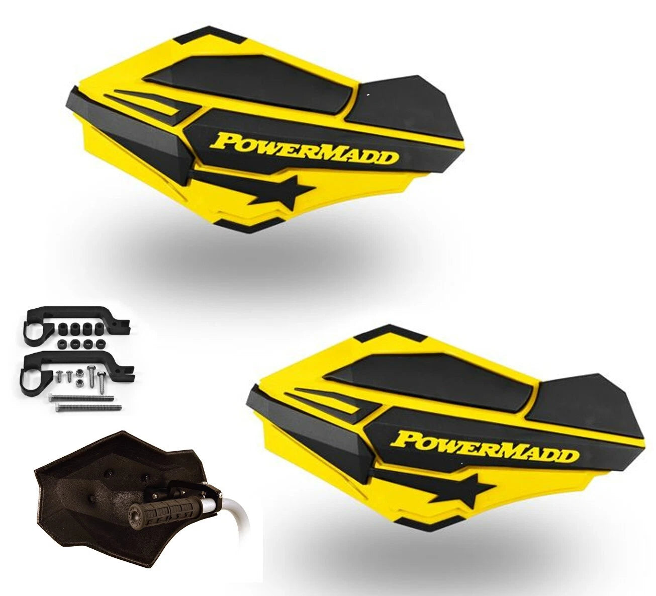 Powermadd Sentinel Hand Guards Kit for Snowmobile (Bright Yellow)