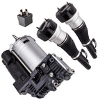 2 Front Air Suspension Struts + Compressor Pump Kit for Mercedes W221 (2007–2013)
