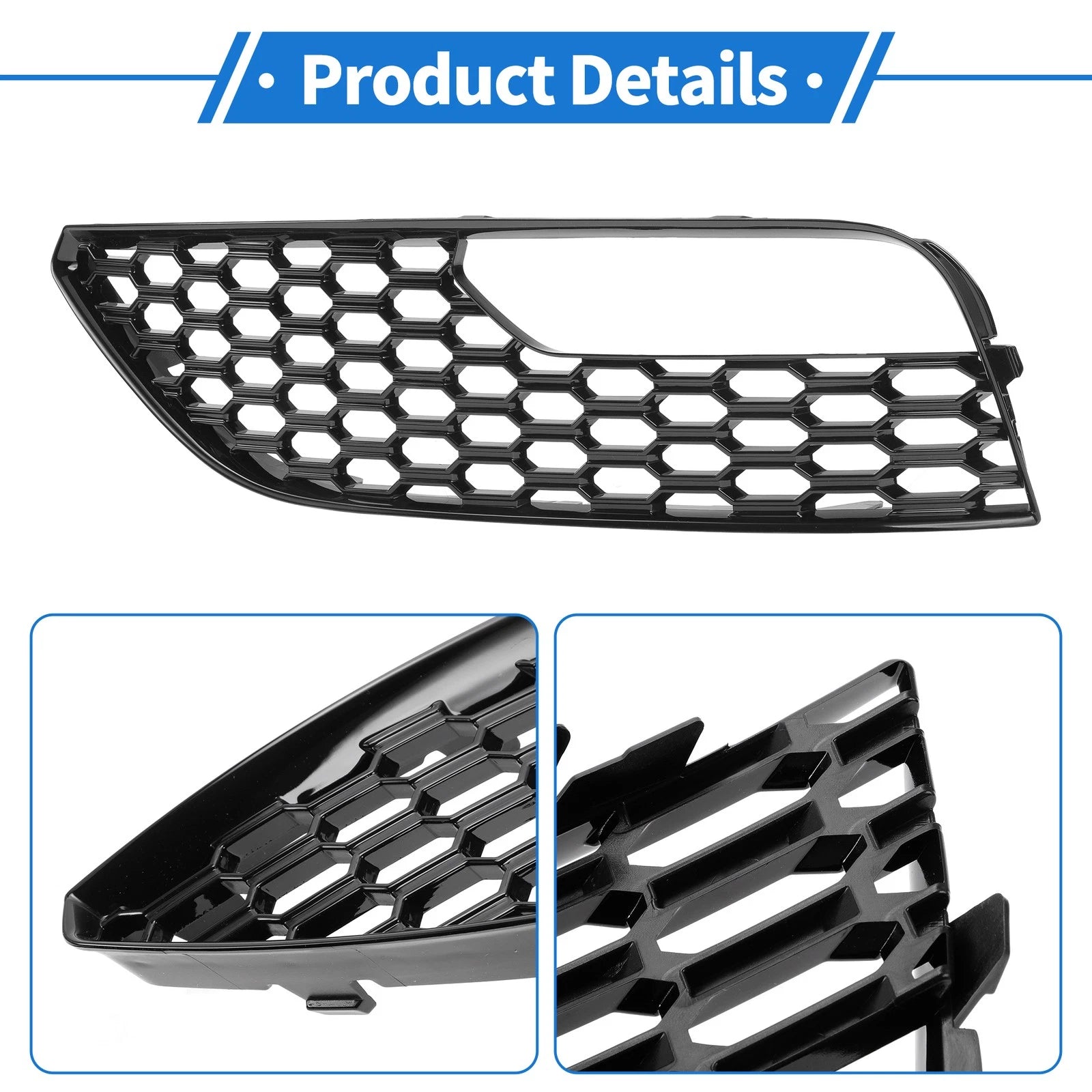 1pc Fog Light Grill for Audi A3 (2012–2016) No. 8V3807681 Black