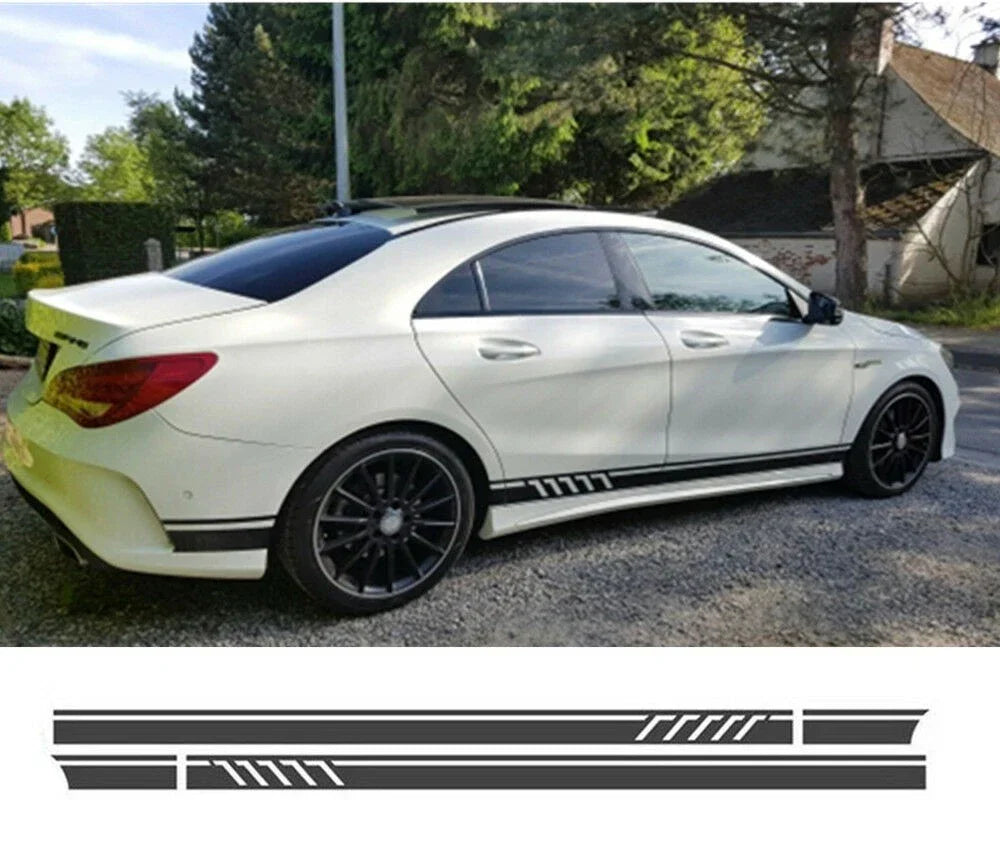 Matte Black Side Stripe Decals for Benz A Class W176 A180 A200 A250 A45