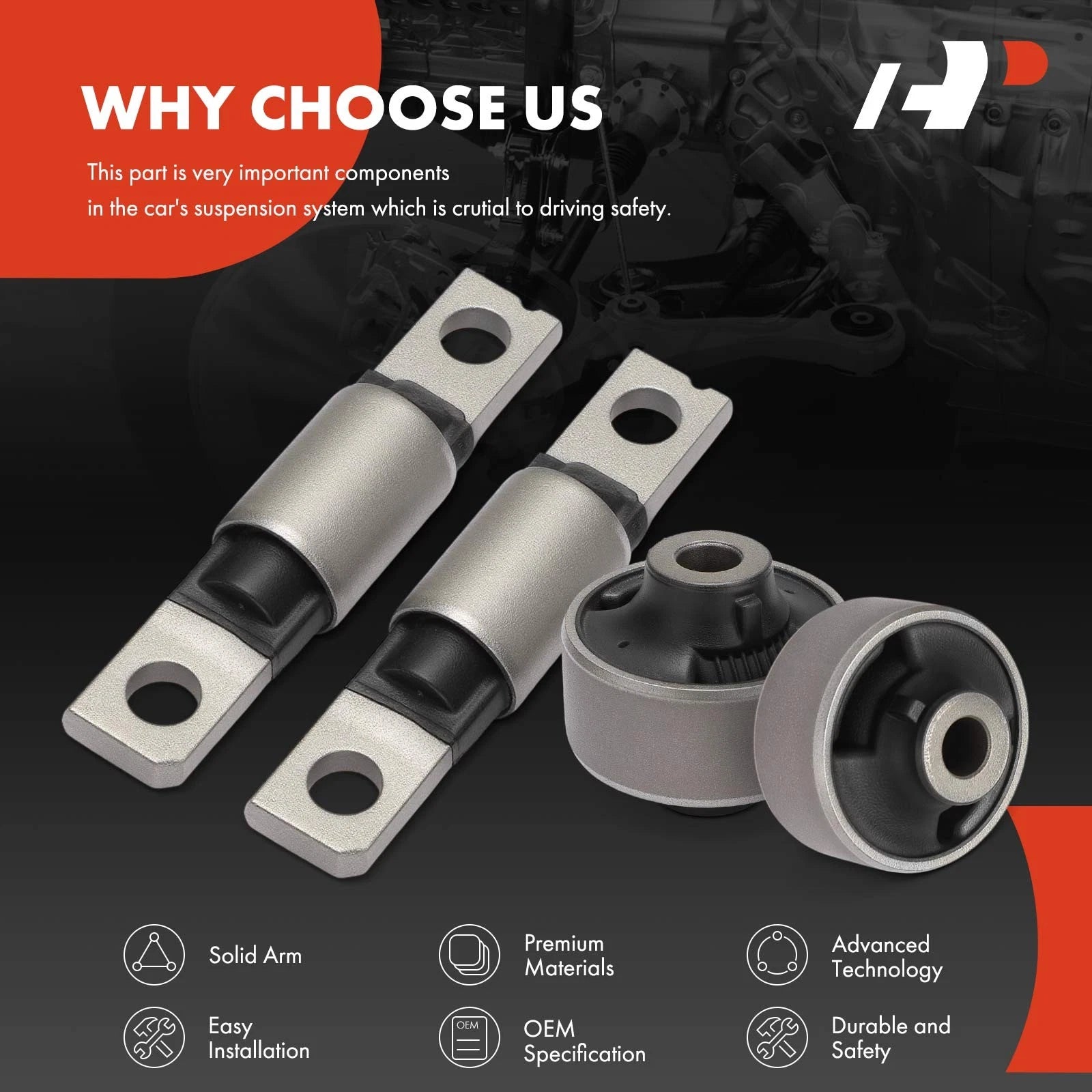 Set of 4 Control Arm Bushings for Nissan Rogue (2014–2020)