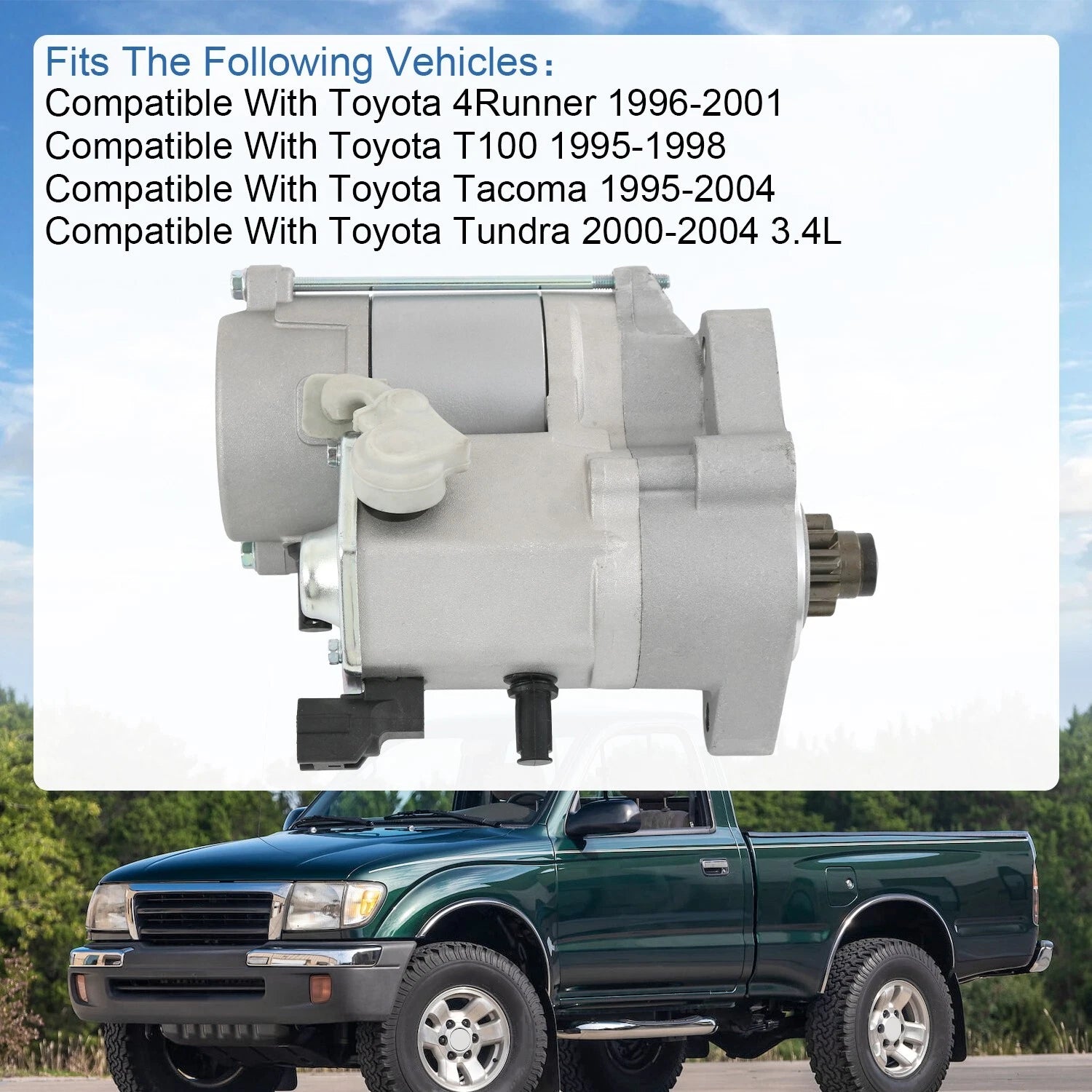 Starter for Toyota Tundra T100 (1995-2004) 3.4L V6