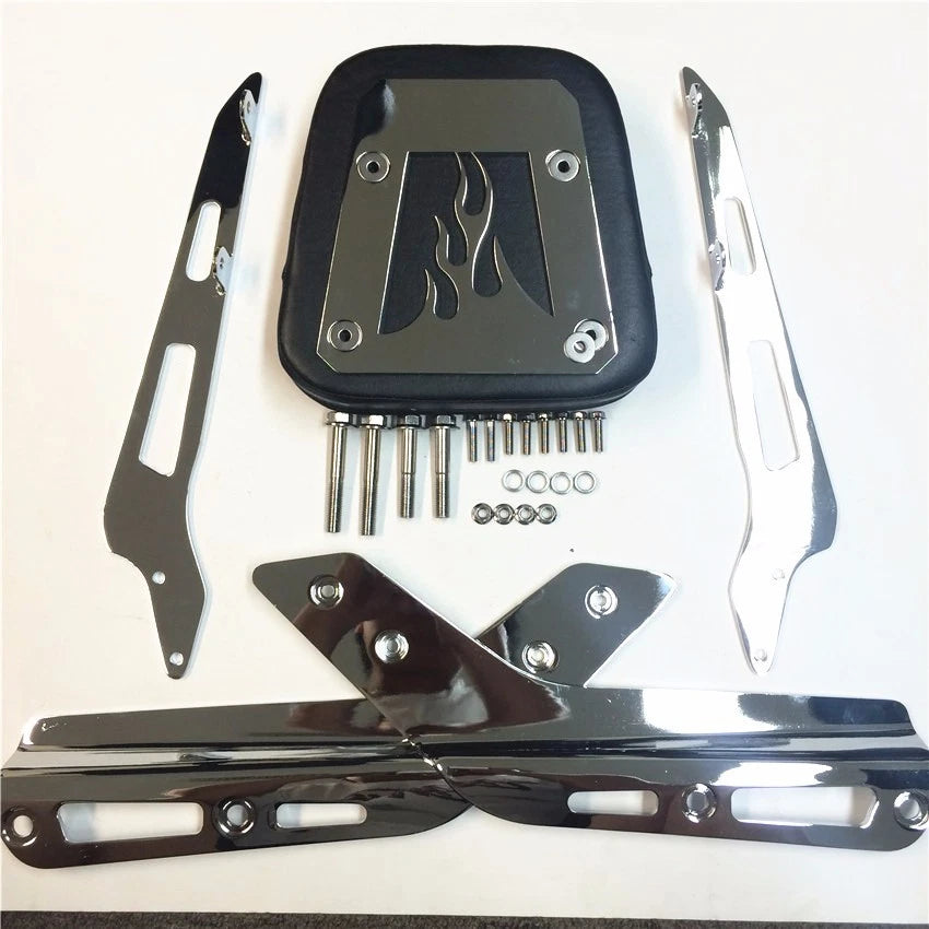 Flame Backrest Sissy Bar Leather Pad for Honda VTX 1300C 1800C (2005–2011)