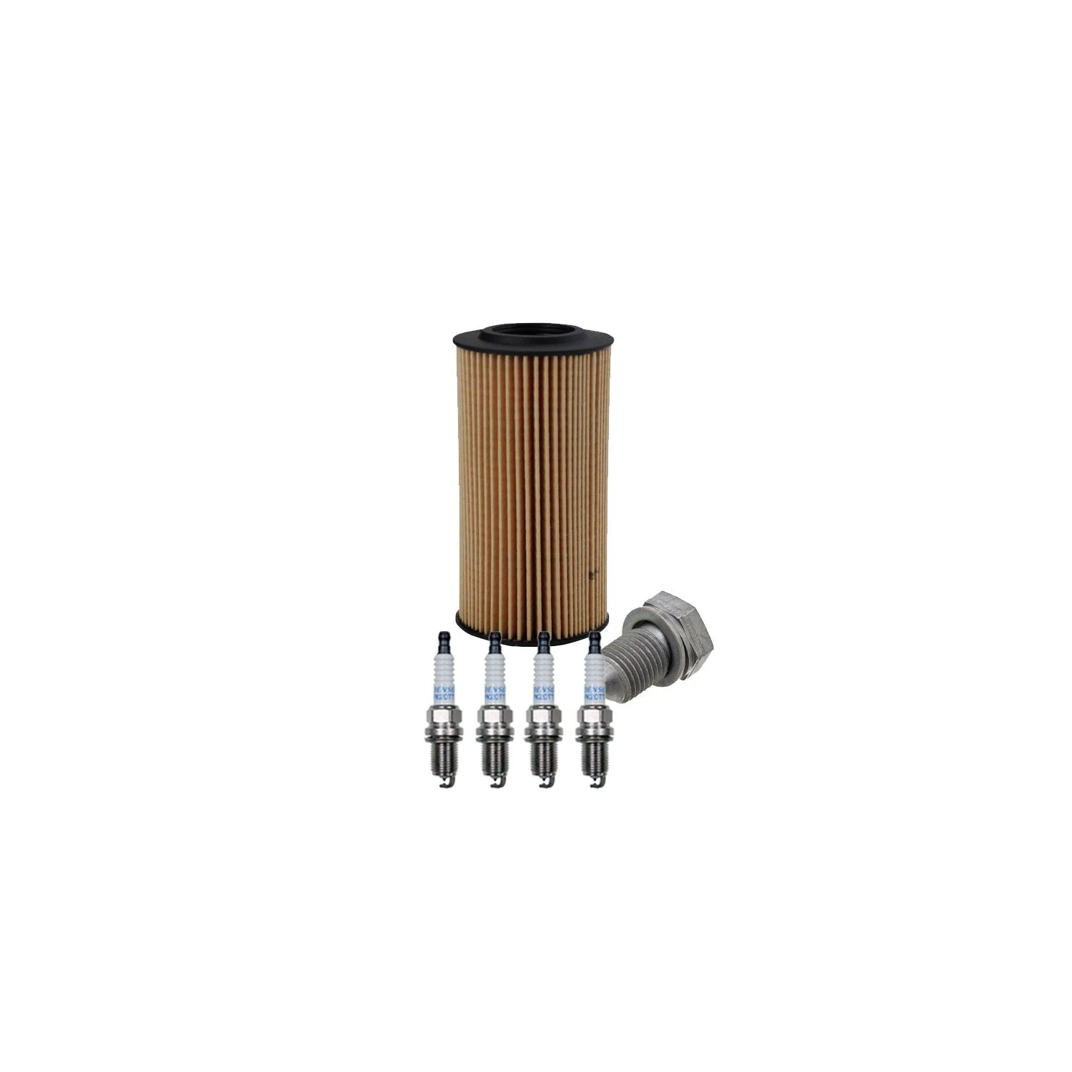 Wix Engine Oil Filter & Denso 4 Platinum Spark Plugs for Audi A4 Quattro