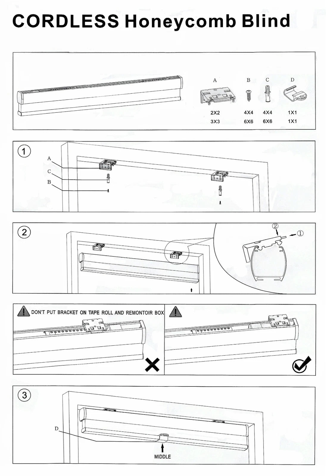 Cordless Cellular Shades for Window (48" W x 72" H)