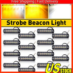 16x LED Strobe Light Bar for Car Truck Amber/White