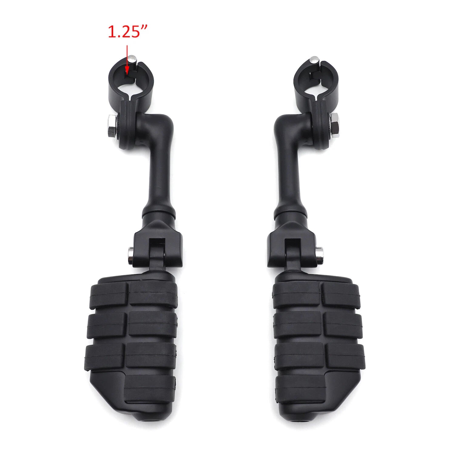 Black Offset Highway FootPeg Mounts Clamps for Harley (1.25" Engine Guard)