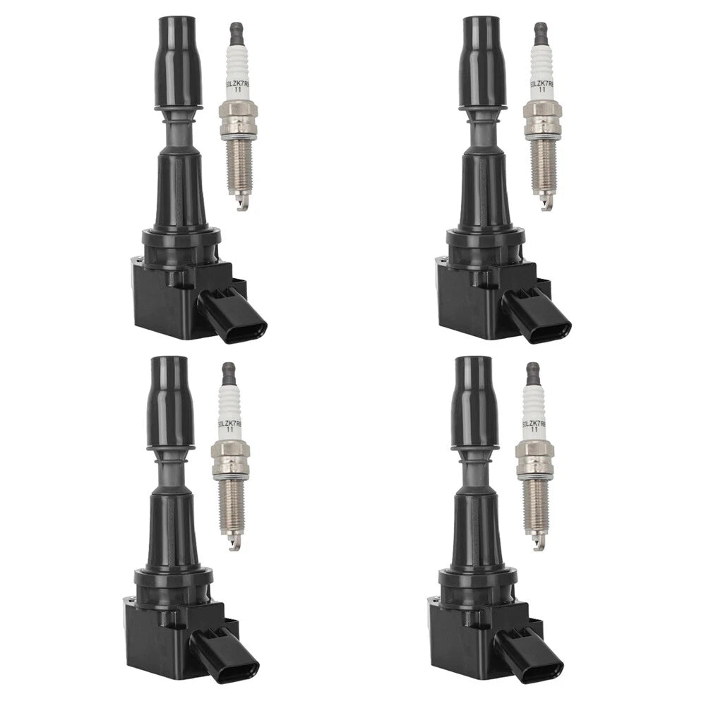 4X Ignition Coils + 4X Iridium Spark Plugs for Hyundai Sonata, Kia Optima (2011–2019)