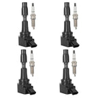 4X Ignition Coils + 4X Iridium Spark Plugs for Hyundai Sonata, Kia Optima (2011–2019)