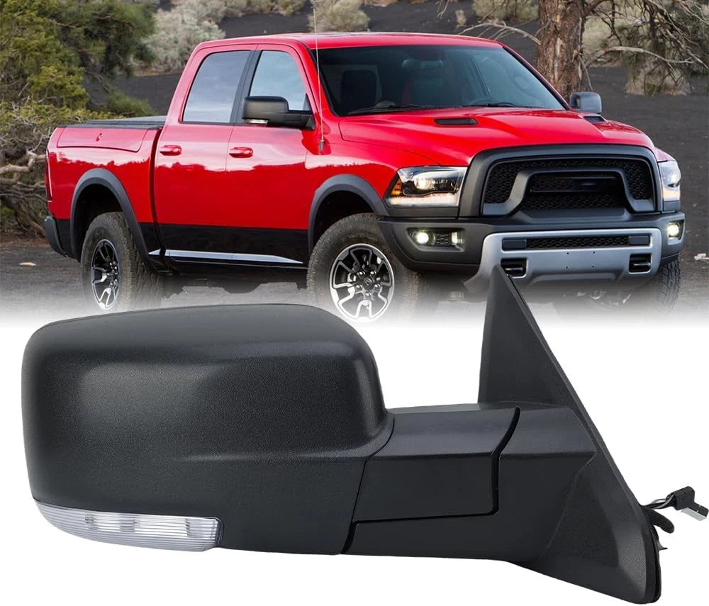 Right Side Power Folding Mirror Cover for Ram 1500 (2013–2019) - Black, Signal