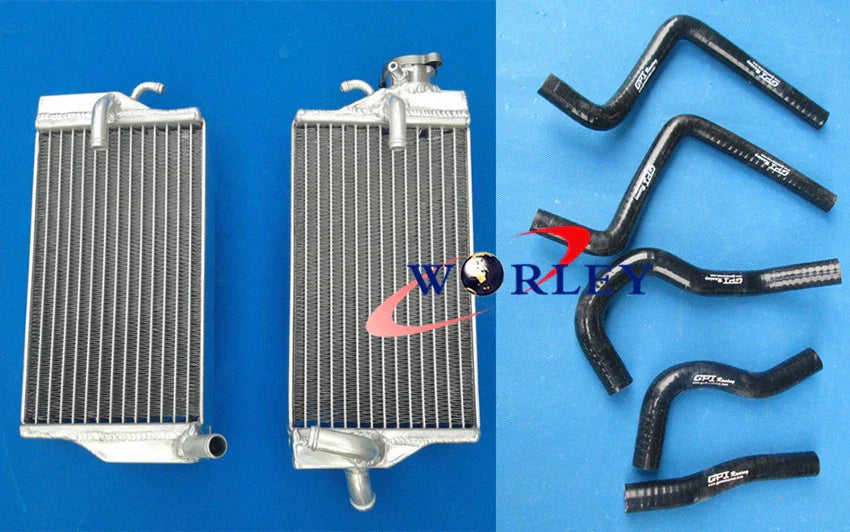 Aluminum Radiator & Red Silicone Hoses for Honda CR125 CR125R (2004)