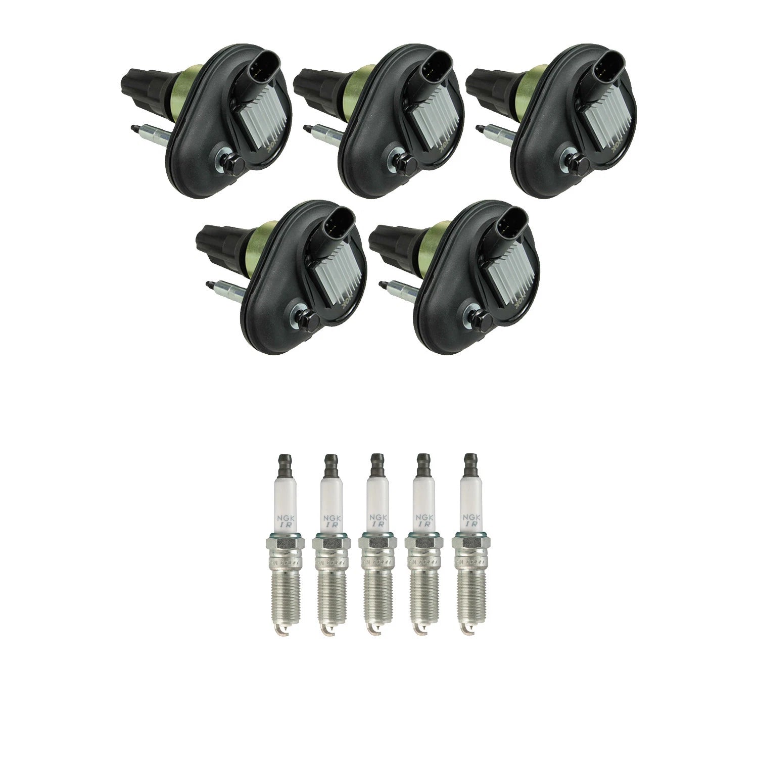 Set of 5 NGK Ignition Coils & Iridium Spark Plugs for Canyon Colorado (2004–2012)