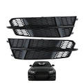Set of 2 Front Bumper Lower Grilles for Audi A6 S6 (2016–2018) Black Bezel