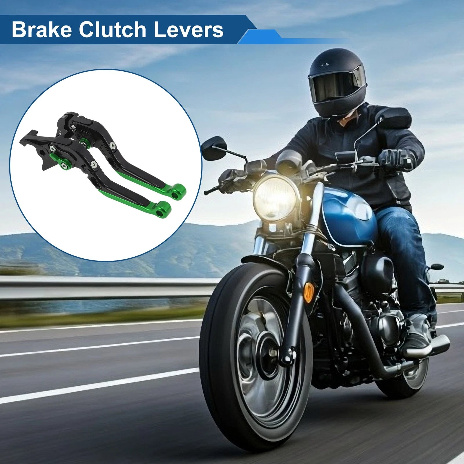 Adjustable Brake Clutch Levers for Honda CBR650R (2014–2022) Black Green