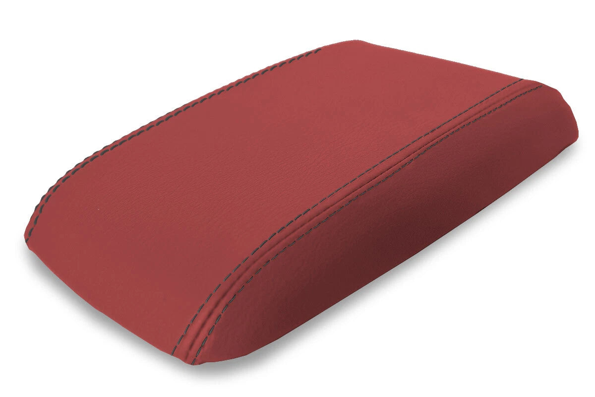 Leather Console Lid Armrest Cover for Ford Mustang (1987–1993) Red