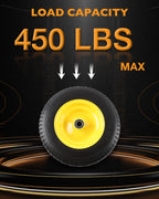 2X 16x6.50-8 Flat Free Tire Wheel Set w/ Bearings for Garden Tractor Mower