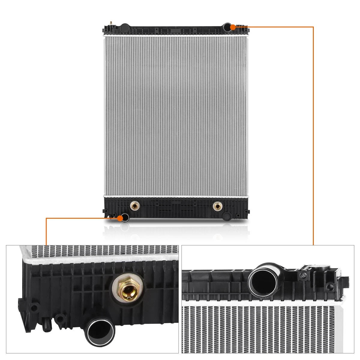 2-Row Aluminum Cooling Radiator for Freightliner Business Class M2 (2008–2013)