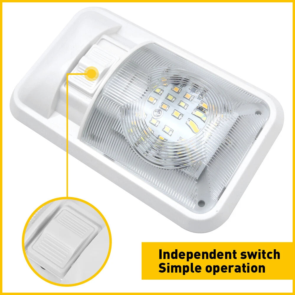 2 Pack LED Ceiling Dome Light for RV Trailer Camper (12V)