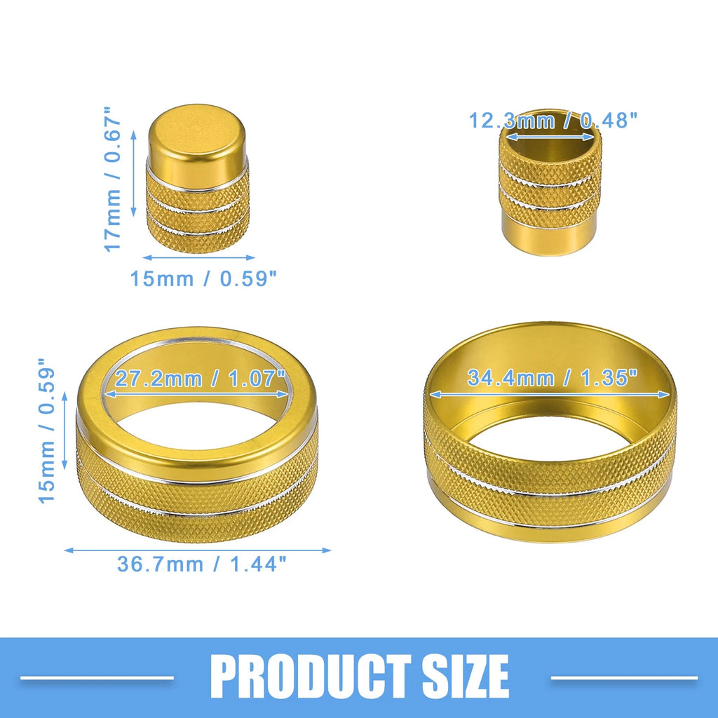7pcs AC Control Switch Air Vent Knob Cover for Honda Civic (2022–2023) Gold Tone 767153391903