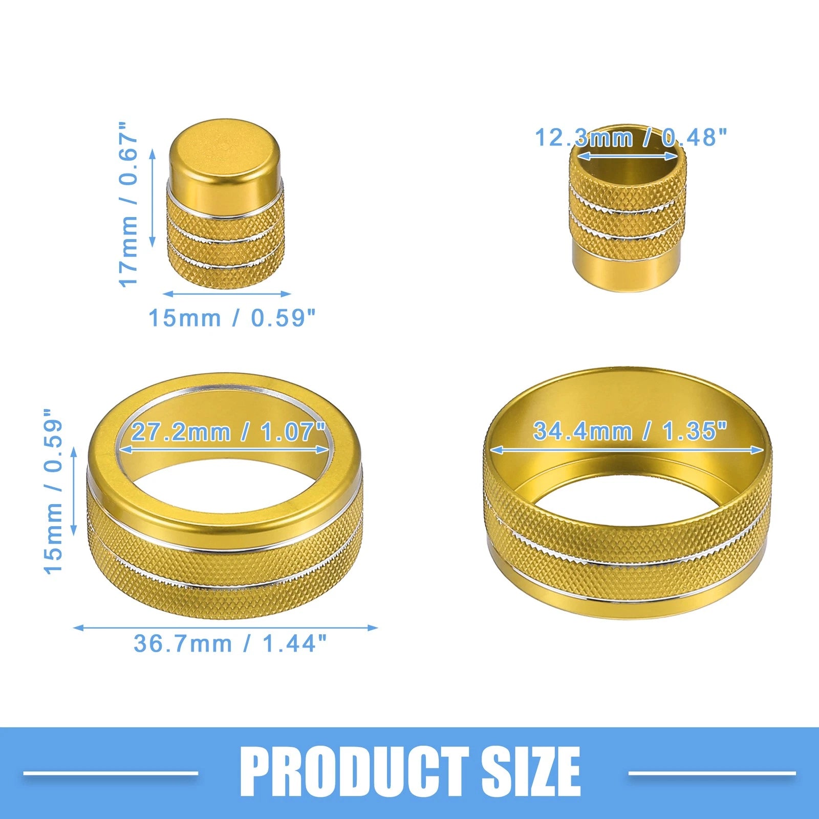 7pcs AC Control Switch Air Vent Knob Cover for Honda Civic (2022–2023) Gold Tone 767153391903