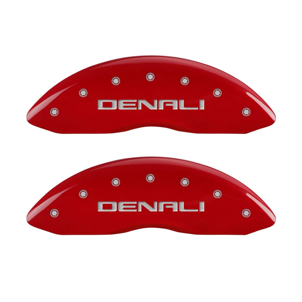 Front and Rear Red Denali Caliper Covers for 2015–2020 GMC Yukon XL Denali