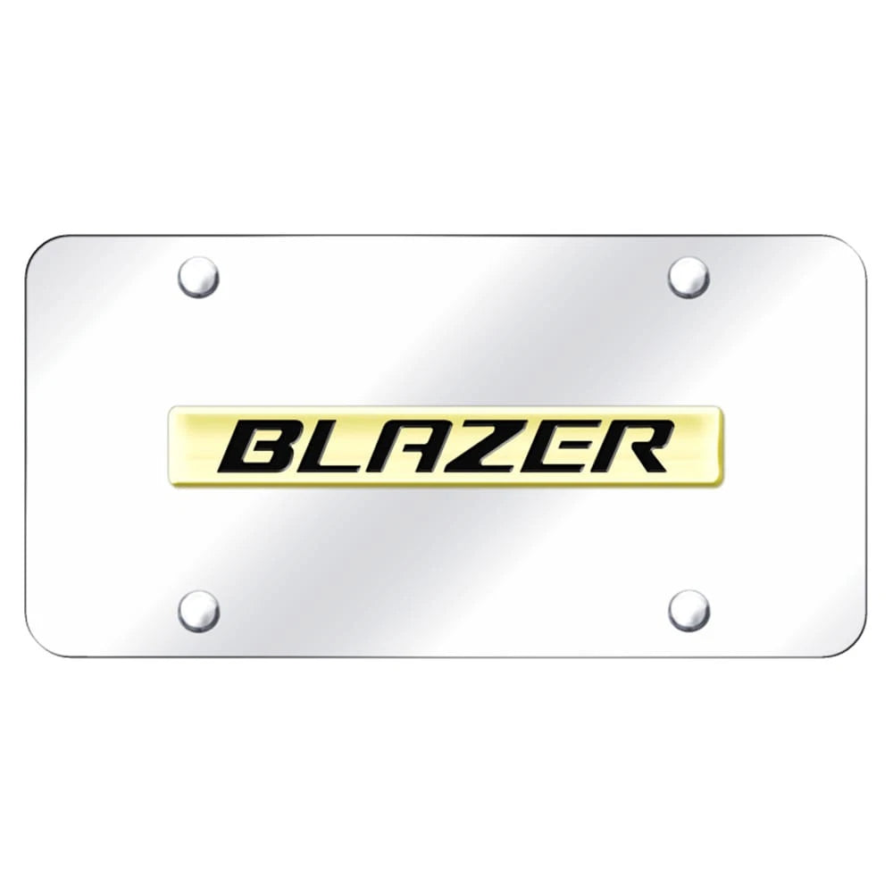 Gold Name on Chrome License Plate - Officially Licensed for Chevrolet Blazer