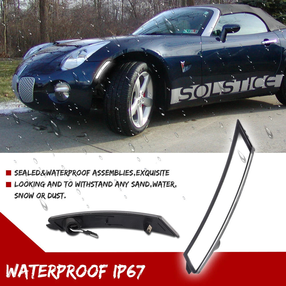 Smoked White LED Front Sidemarker Lights for Pontiac Solstice & Saturn Sky (2006–2010)
