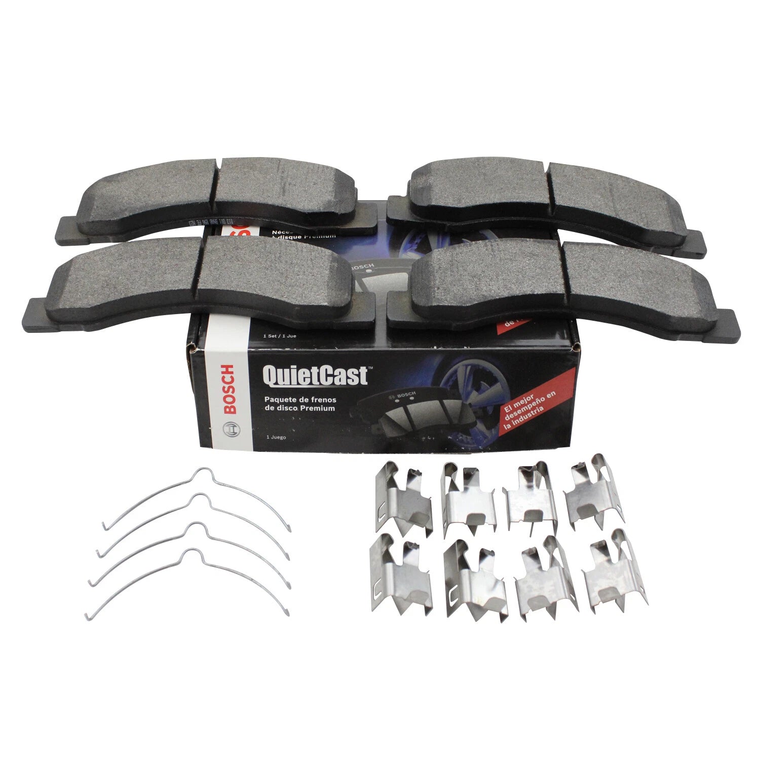 Set of 4 Bosch QuietCast Front Semi-Metallic Brake Pads for Excursion F-250 (2000–2005)