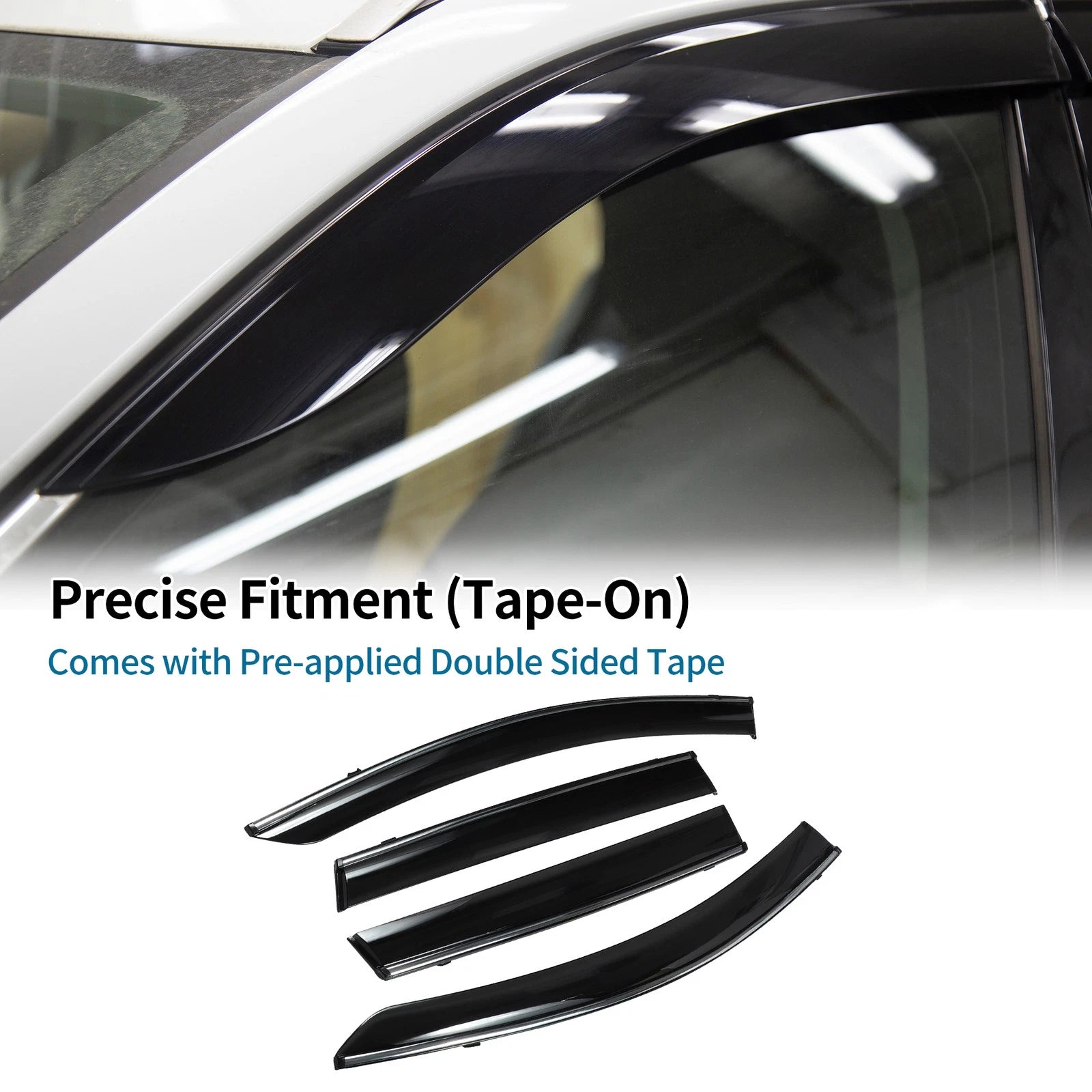 Set of 4 Window Deflectors for Honda CR-V (2017) - Black Vent Visors