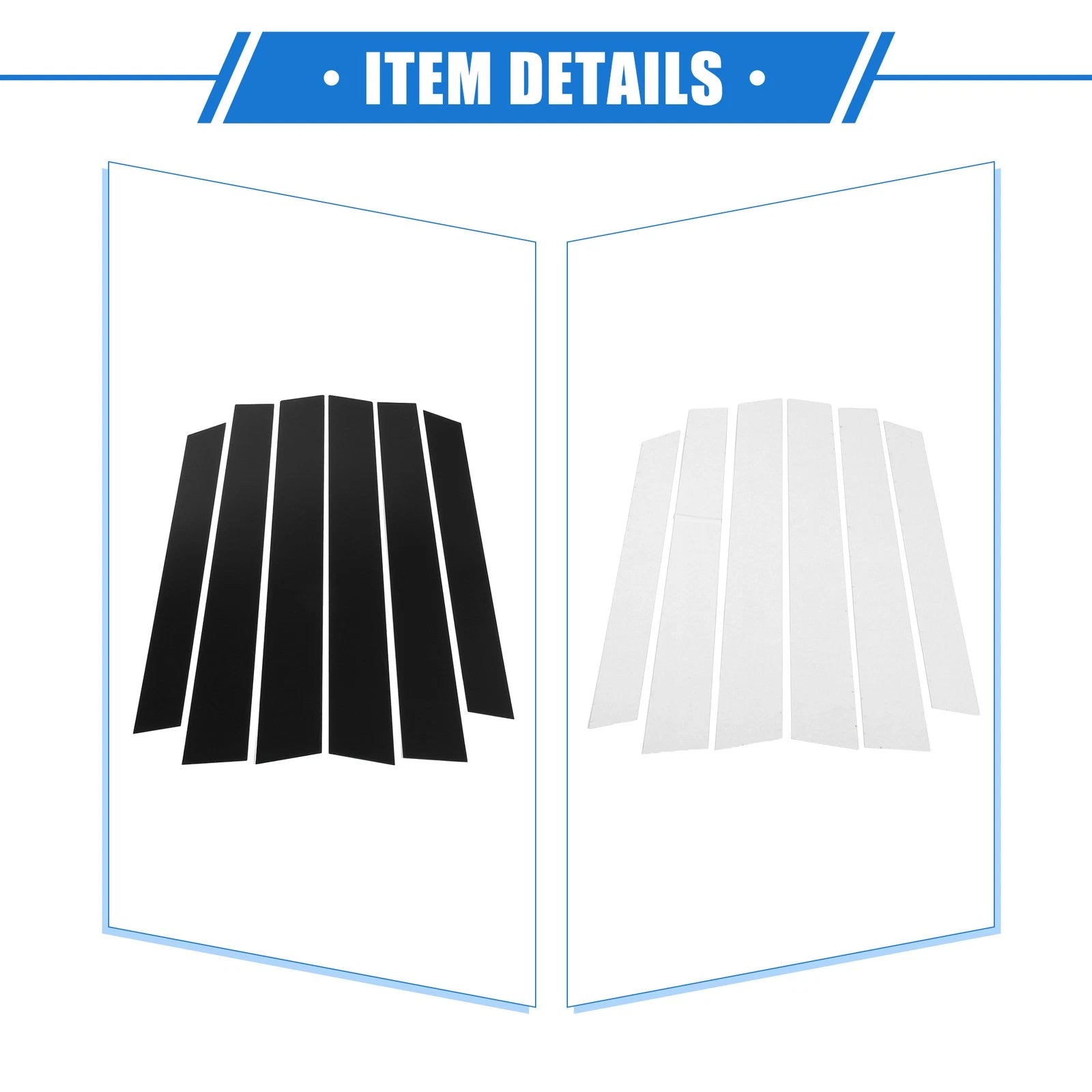 6 Pcs Pillar Posts Door Window Trim Cover for Honda CR-V (2007–2011) Black