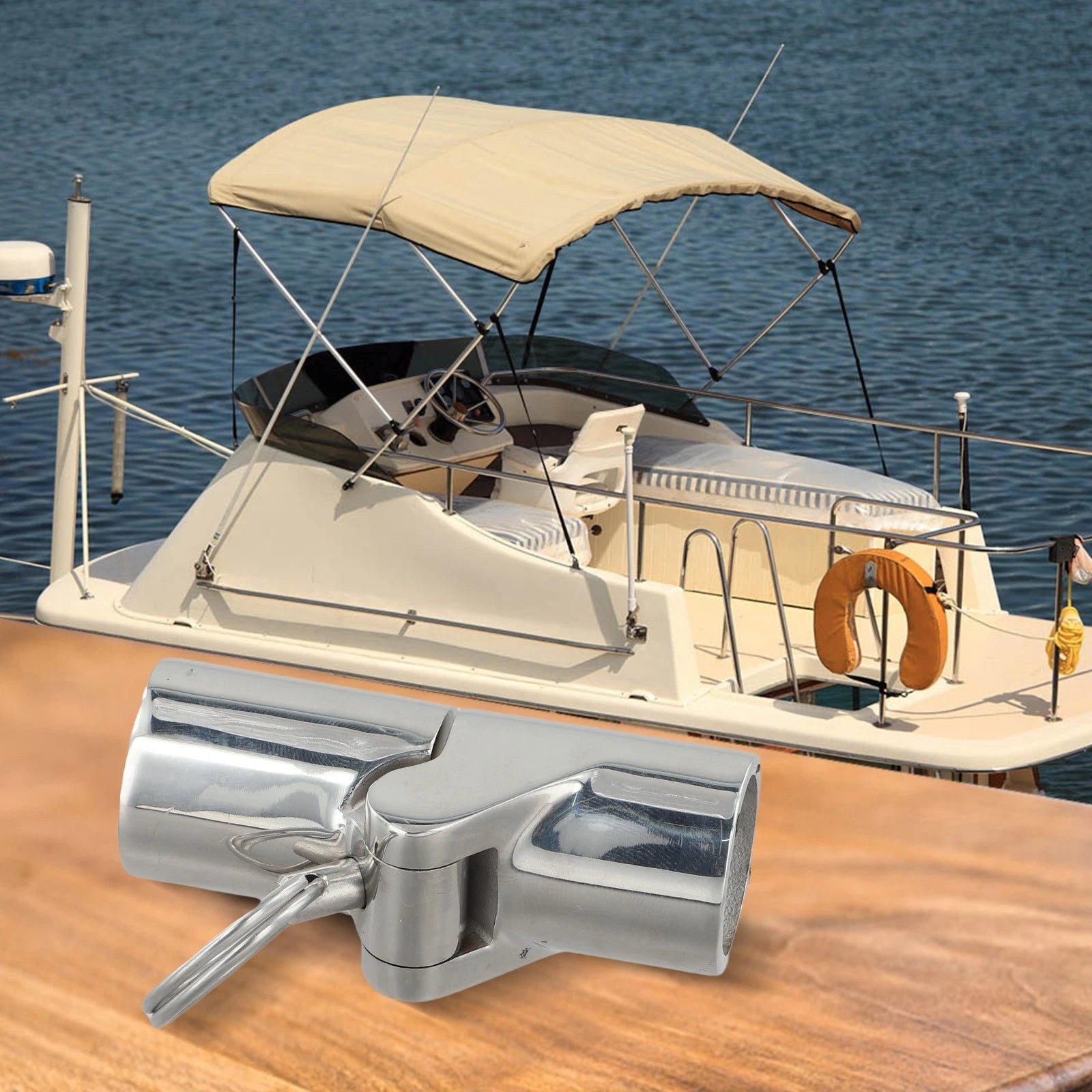 Stainless Steel Folding Swivel Tube Pipe Connector for Marine Applications