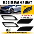 2X Smoke White Bumper Side Marker Light for Benz C250 C300 C350 C63 (2012–2014)