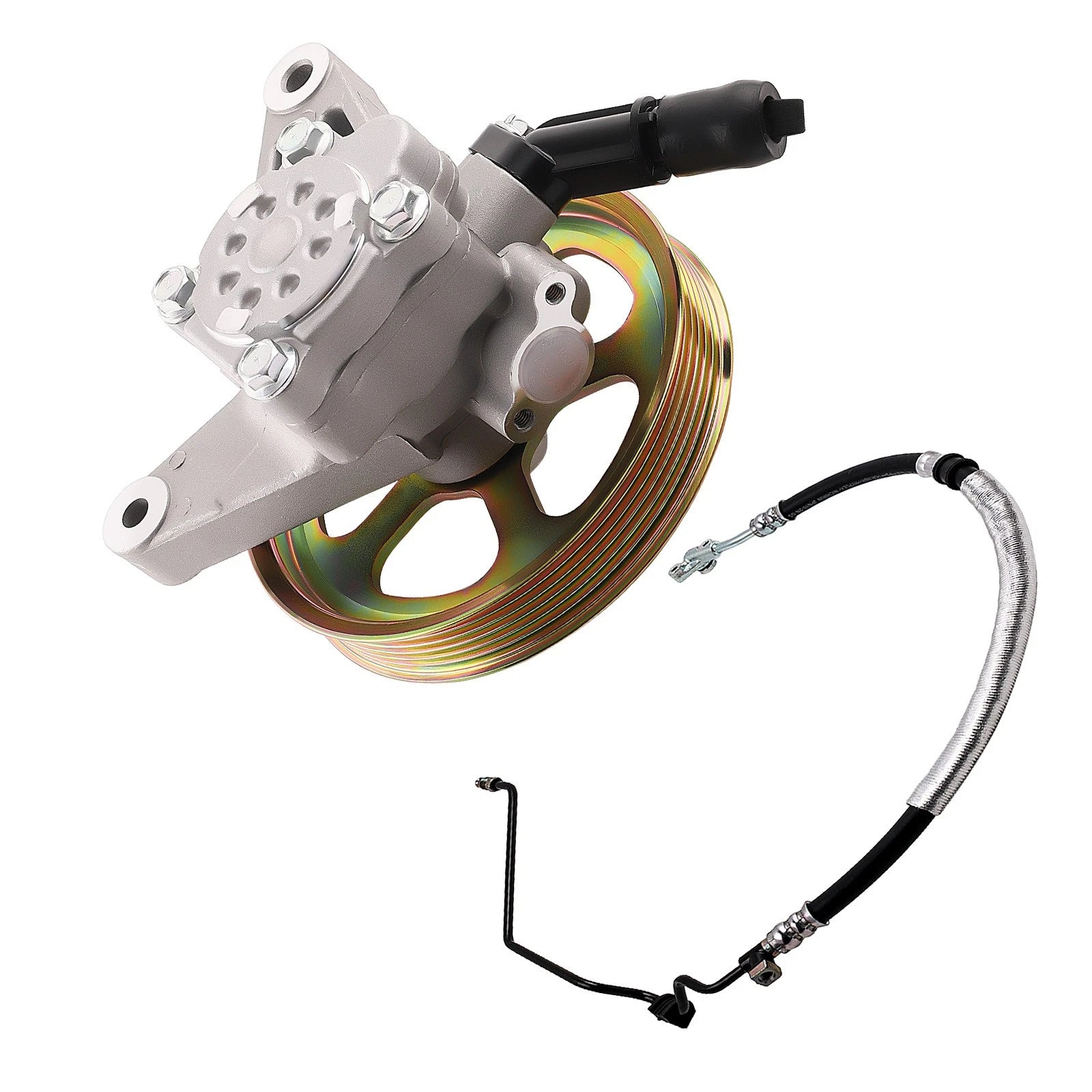 Power Steering Pump w/ Pulley & Pressure Line for Honda Odyssey (2008–2010)