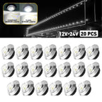 20X Mini LED Bullet Side Marker Lights for Truck Trailer (3/4")