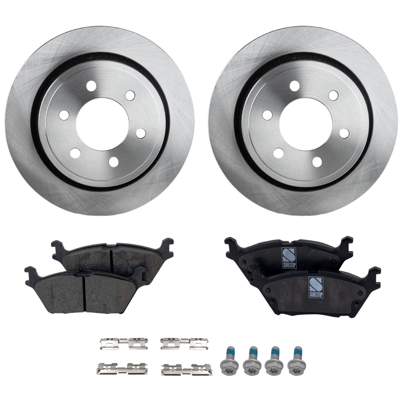Rear Brake Disc Rotors and Pads Kit for Ford F-150 (2015–2020)