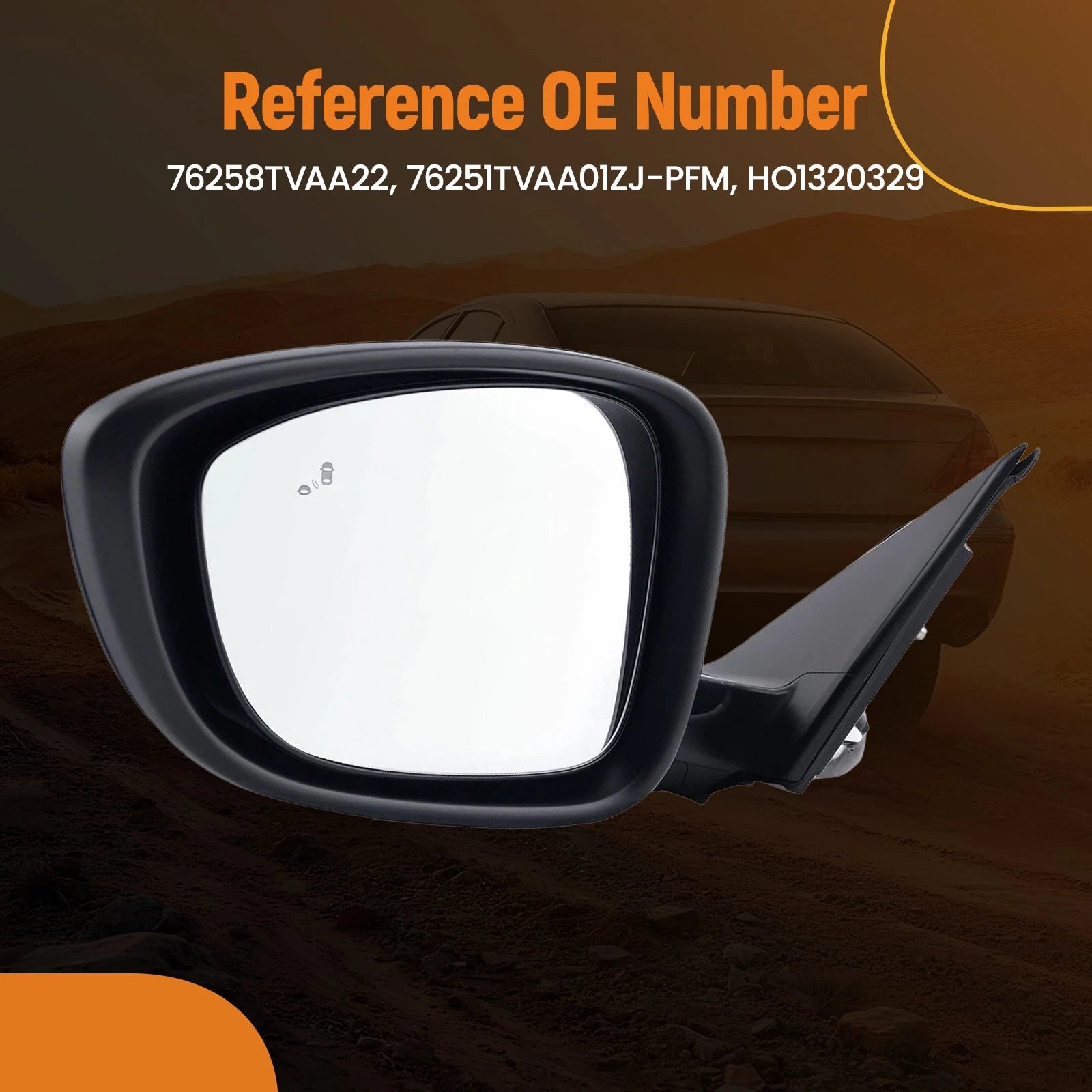 Driver Side Mirror for Honda Accord Hybrid (2018–2022) 76258TVAA22 Black