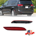2X Red Lens Rear Bumper Reflectors for Chrysler Pacifica Voyager (2017–2025)