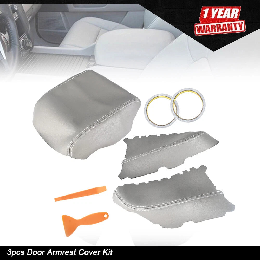 Front Door Armrest Cover for Honda Pilot (2009–2015) Gray Leather