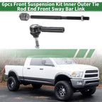 Set of 6 Front Suspension Kit Tie Rod End & Sway Bar Link for Dodge Journey (2009–2020)