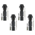 Set of 4 NGK Iridium IX Spark Plugs & Denso Coil Boots for Mazda 3 6 CX-7 Fusion Milan (2004–2012)